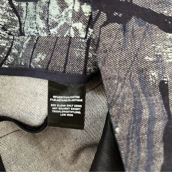 Lafayette 148 Chambray Athea Tropical Leaf Print Zip Up Jacket S EUC - Picture 6 of 8